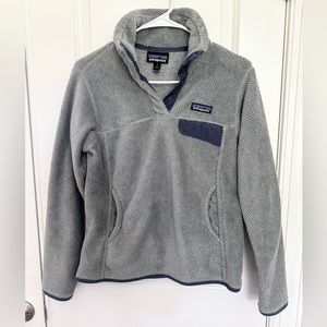 Patagonia re-tool snap-t fleece pullover gray blue sweater jacket small outdoor